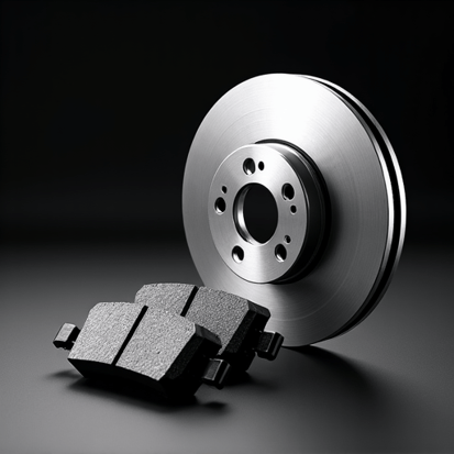 Brake inspection by a Gold River mechanic checking brake pads and rotors for wear and tear.