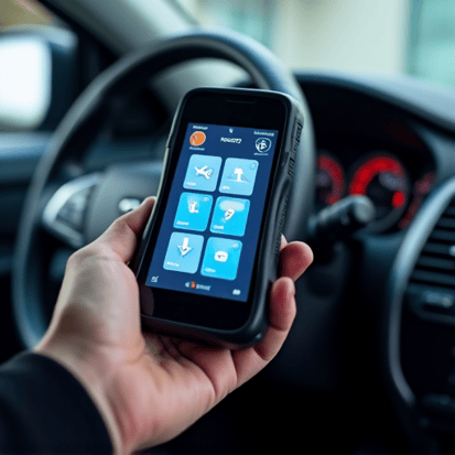 Professional brake service and inspection being performed on a vehicle lift.