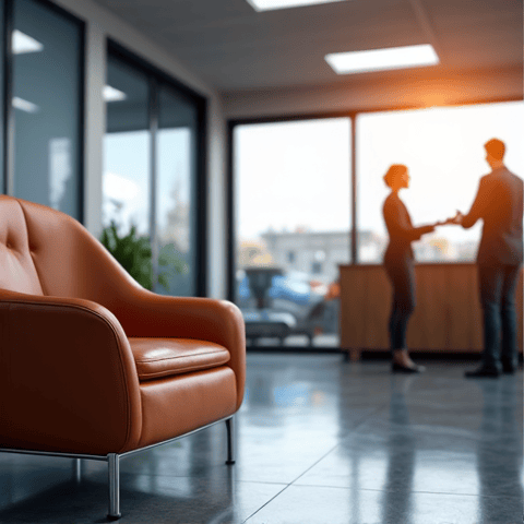 Comfortable waiting area for customers during their smog check appointment, reflecting the high standard of service at 916 Auto Repair.